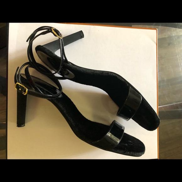 Colin Stuart Leather Ankle Strap Sandals. Black. - Picture 5 of 6